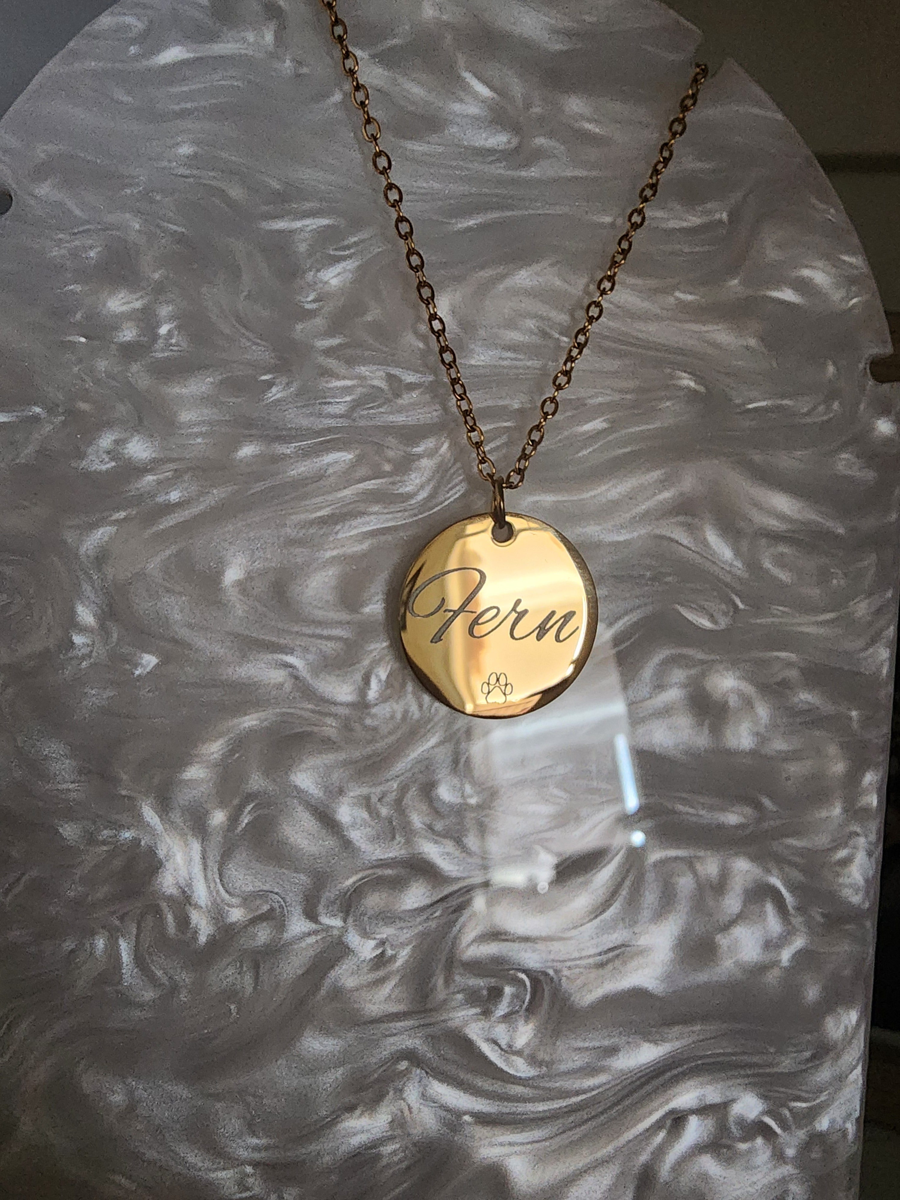 Custom Engraved Round Necklace