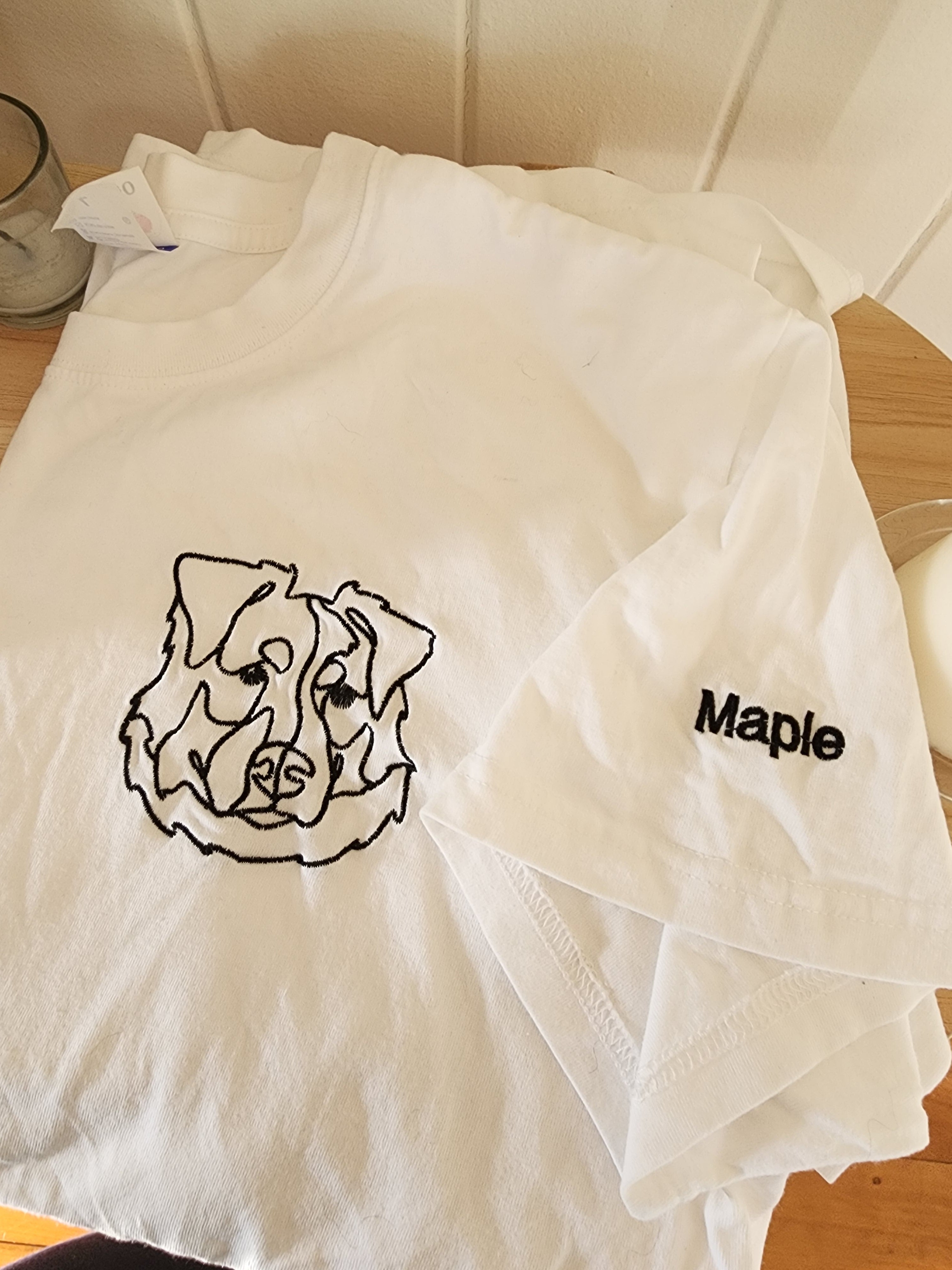 Custom Line Art Embroidered Tshirts, Sweater and Hoodie