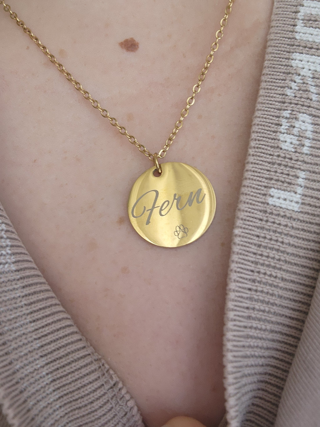 Custom Engraved Round Necklace